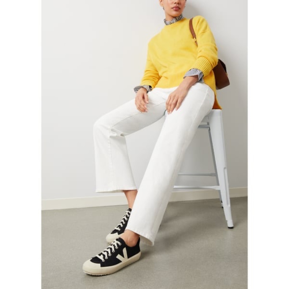 MOTHER "The Rambler Zip Ankle" straight-leg jeans in whitedenim